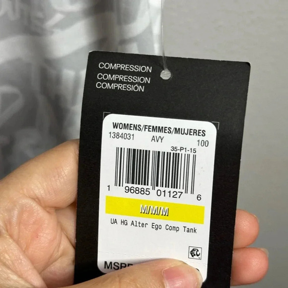 Under Armour Women Athletic Gray Tank Top Compression Show Up Show Out Size M. - Picture 2 of 10